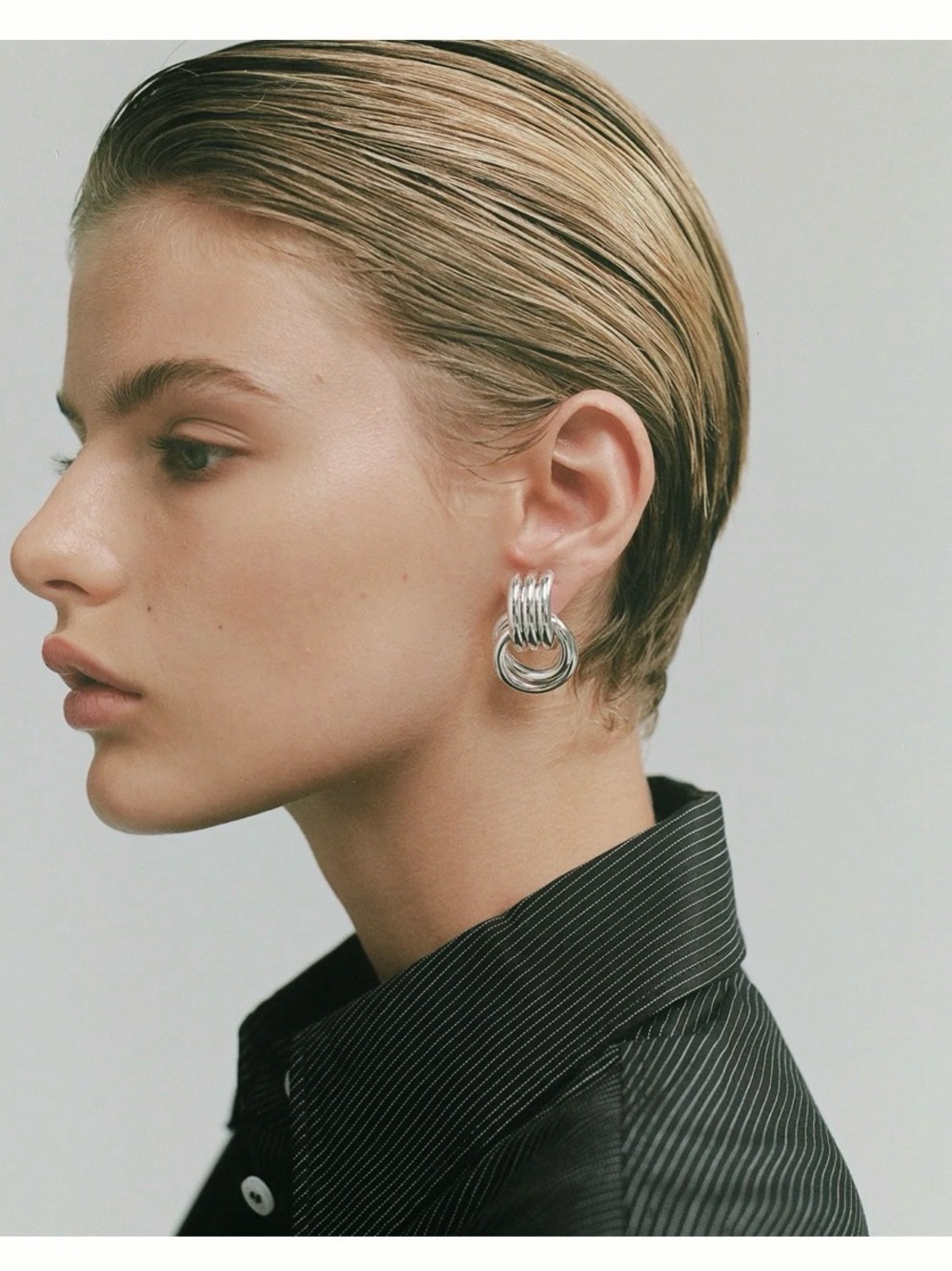 Heaven Mayhem Silver Hoop Earrings - Picture 2 of 9